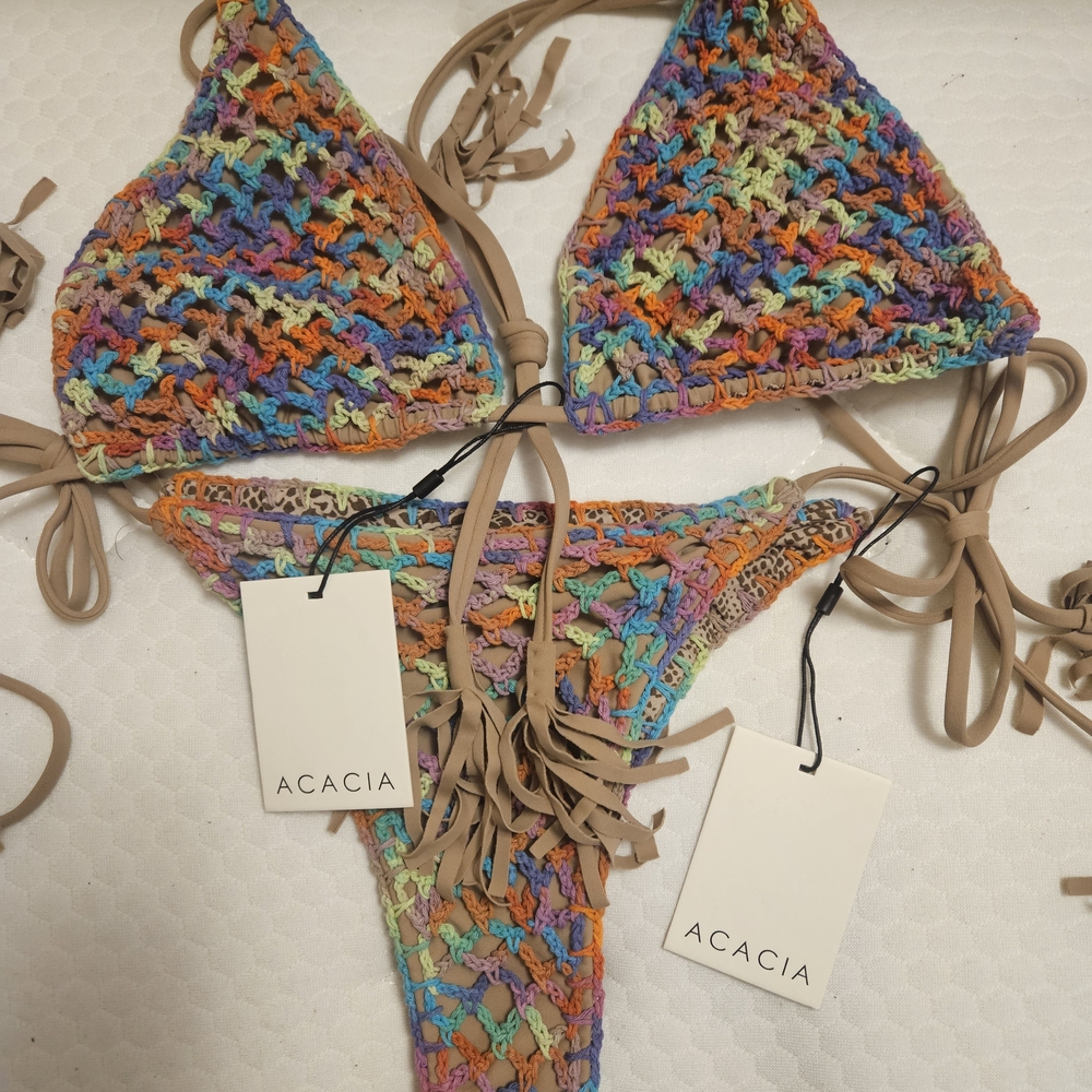 Acacia Swimwear Multicolor Crochet Bikini